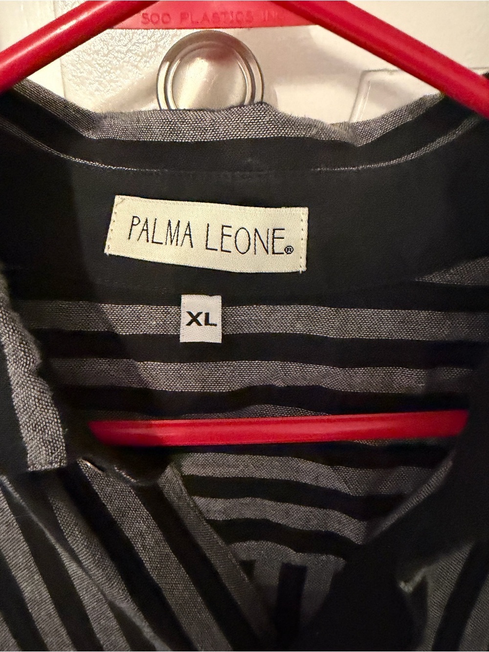 Palma Leone Black & Gray Striped Men's Button-Up Shirt - Picture 2 of 4